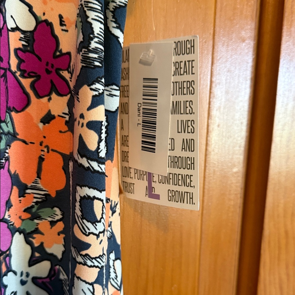 LuLaRoe Floral Maxi Dress - Orange, Pink, Black - Picture 2 of 4